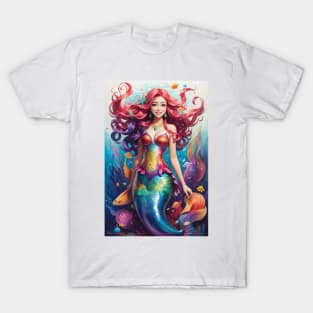 Rainbow Happiness Mermaid T-Shirt